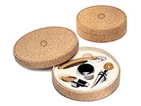 MORETO. Sada na víno se 4 díly ze dřeva a kovu